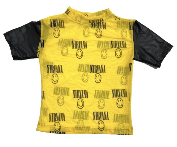 Nirvana Micro tulle women tshirt available con https://factoryrock.store